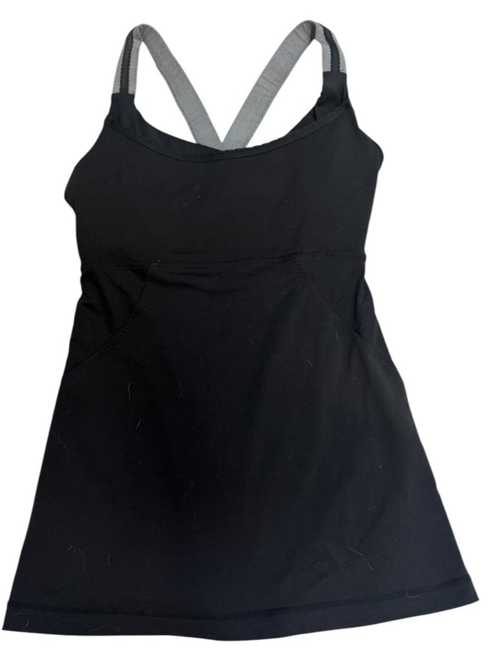 EUC Vintage Lululemon Black Built-In Bra Yoga Tank Top Estimated Size 4
